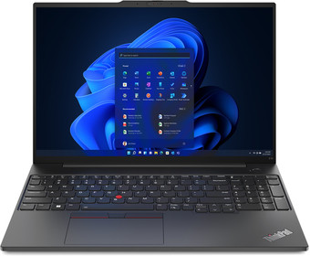 Lenovo ThinkPad E16 Gen 1 (16" WUXGA IPS 300nits i7-13700H 16GB DDR4-3200 512GB SSD M.2 Backlit Russian Aluminium Case Graphite Black, 65W USB-C) 21JN00D8RT