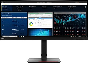 Картинка Монитор Lenovo ThinkVision P34w-20 62CCRAT3EU Монитор Lenovo ThinkVision P34w-20 62CCRAT3EU
